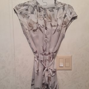 Grey Floral Blouse